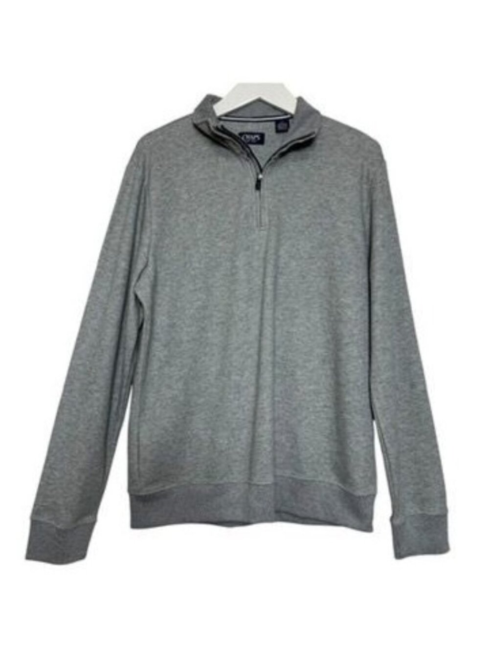 Chaps Soft Feel Gray Pulloever 1/4 Zip Collar Knit Casual Size Medium
